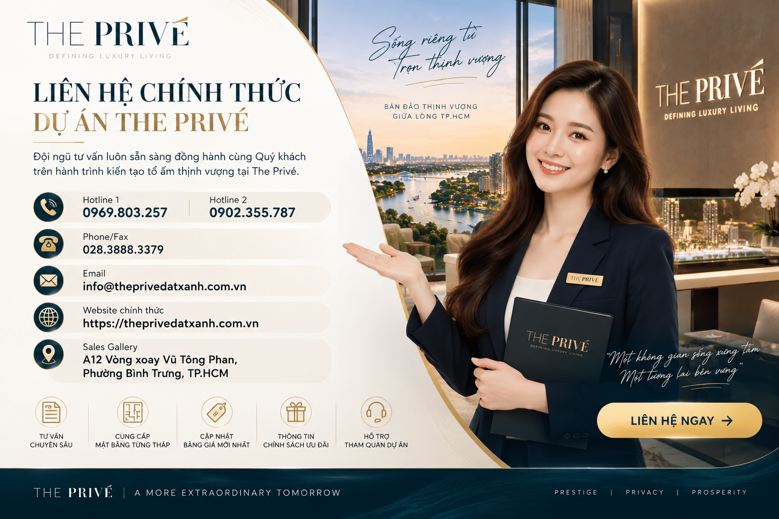 Đăng ký nhận danh mục bàn giao và layout căn hộ The Privé