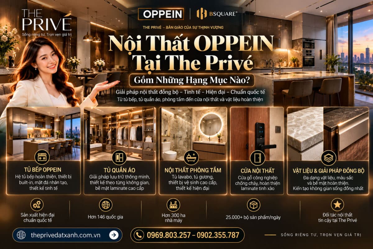 Nội Thất OPPEIN Tại The Privé Gồm Những Hạng Mục Nào?