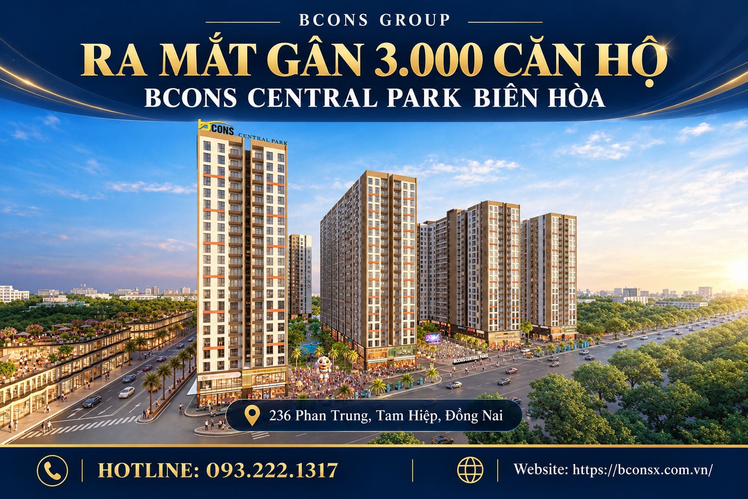 Bcons Group ra mắt gần 3000 căn hộ tại Bcons Central Park Biên Hoà