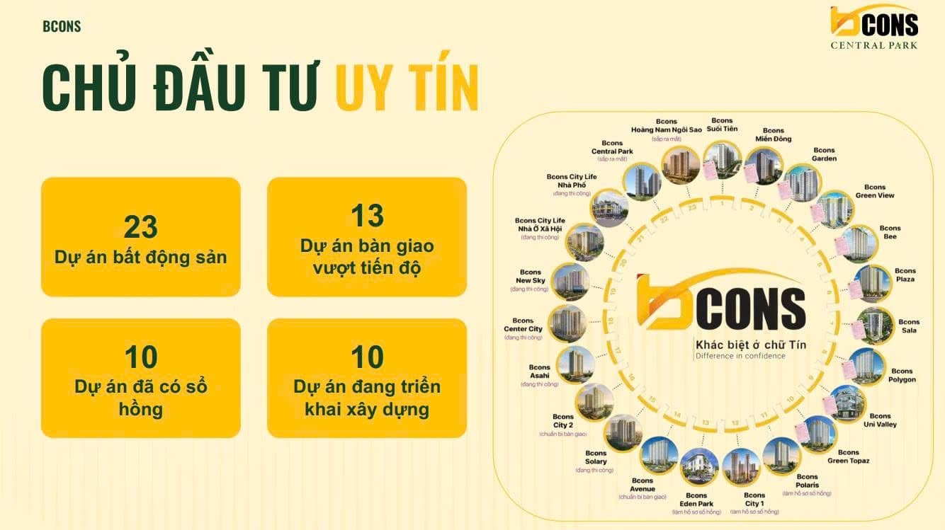 Chủ đầu tư uy tín Bcons